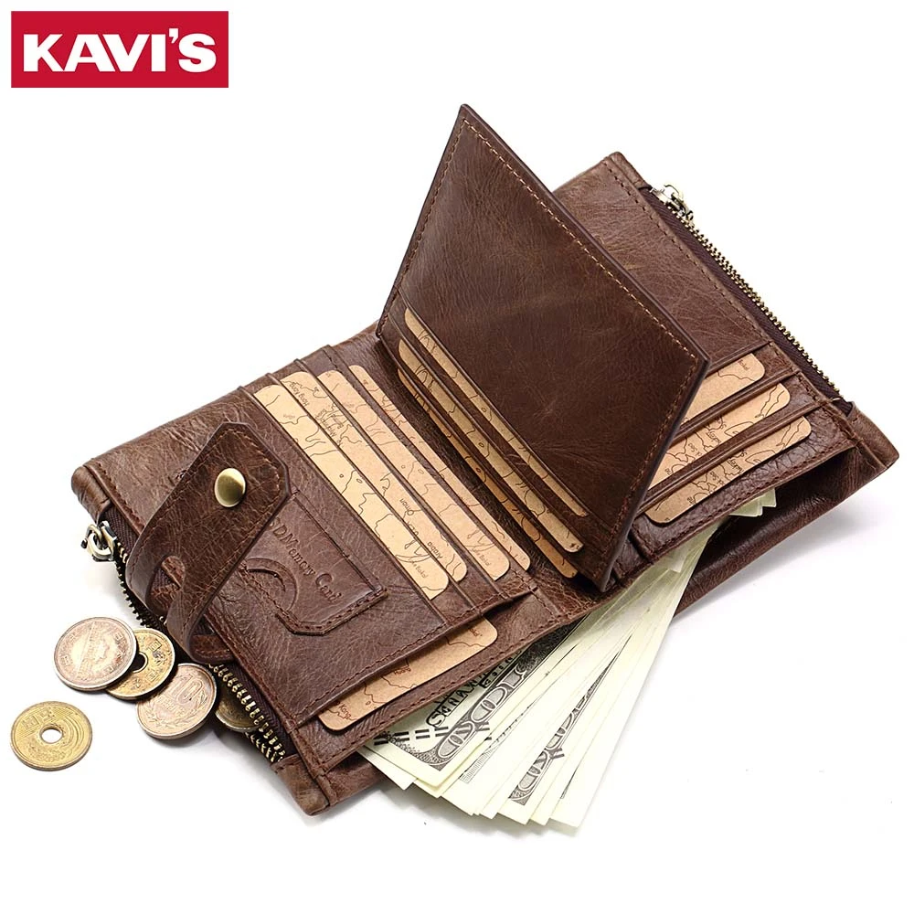 Kavis Portefeuille En Cuir Veritable Pour Hommes Petit Porte Monnaie Masculin Cuzdan Portomonee Rfid Aliexpress