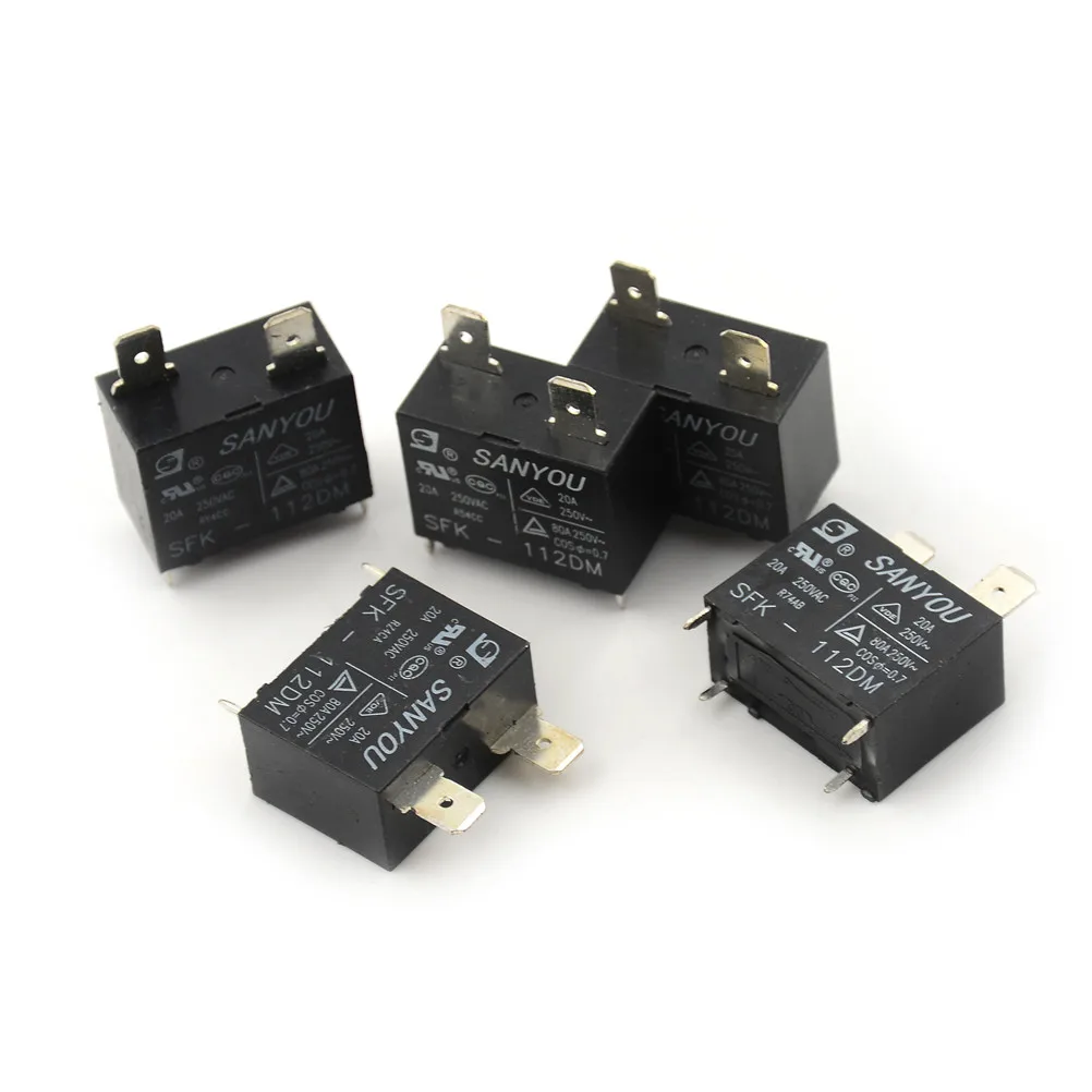 5pcs Black SFK-112DM DIP-4 Air Condition Relay 4-pin Current 20A 250V AC Model SFK-112DM SFK-112