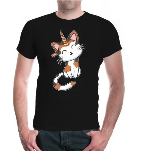 2018 футболка унисекс Kurzarm Kittycorn Katzchen Mietze Einhorn Katze | Мужская одежда