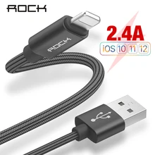 ROCK USB кабель для iPhone X 8 7 6 6S Plus 5 5S SE быстрое зарядное Освещение кабель для синхронизации данных кабель для мобильного телефона