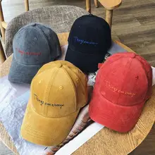 Повседневная Вельветовая Кепка с вышивкой буквами