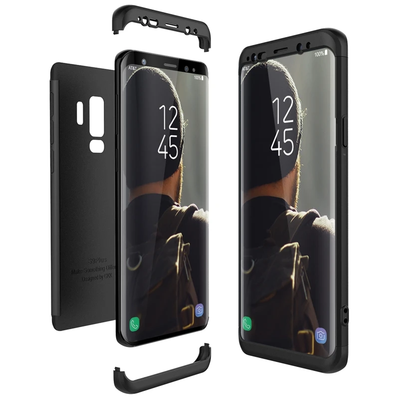 

GrandEver 3 in 1 Case For Samsung Galaxy S9 Plus Hard Cover Bumper For A5 A7 A8 Plus 2018 PC Drop Protecion Shockproof Case