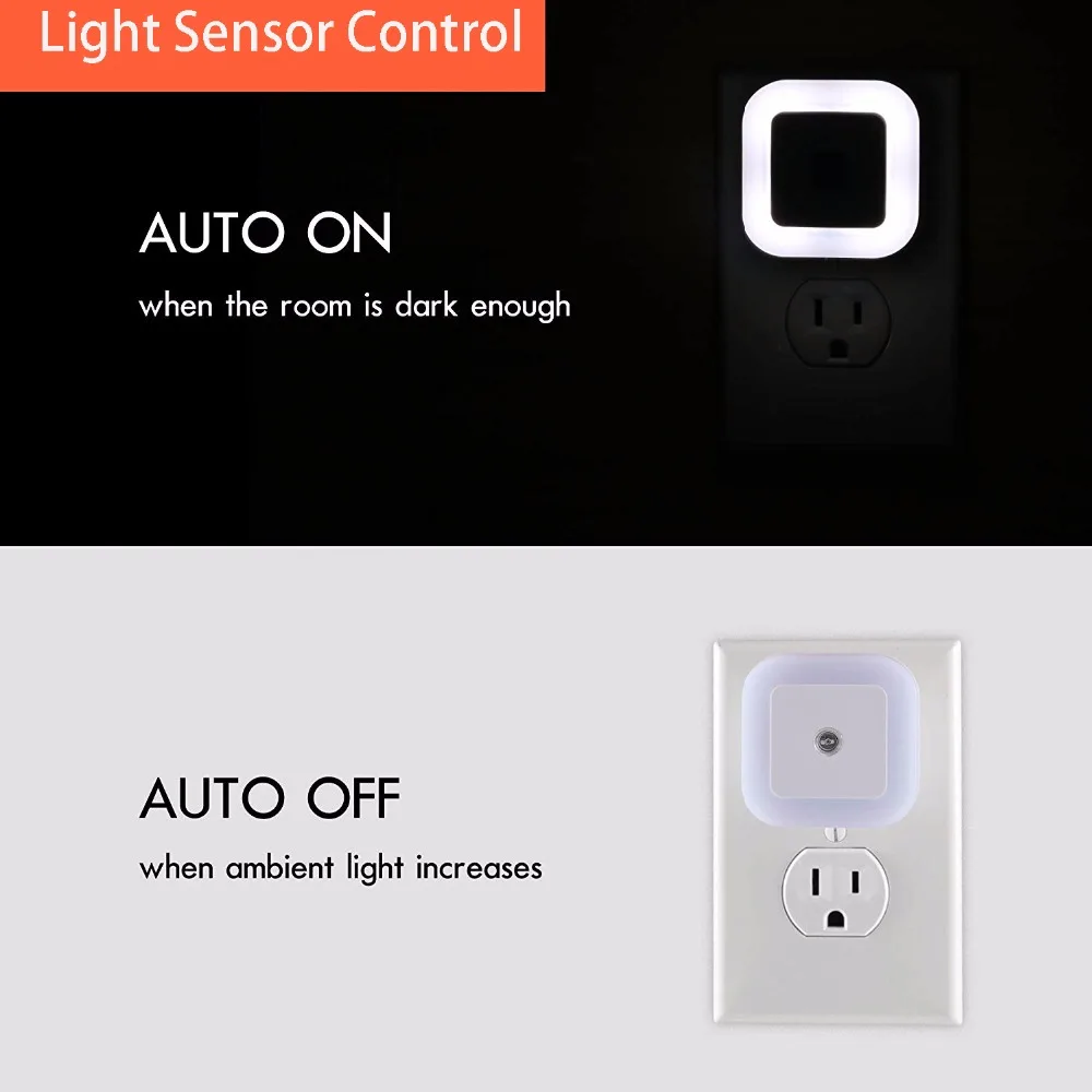11 Light Sensor Control Night Light Mini EU US Plug Square wc toilet light Bedroom lamp For Baby Gift Romantic Colorful Lights