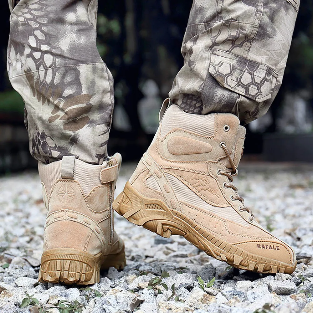 

Men Military Boot Tactical Desert Combat Ankle Boat Army Work Shoes Combat Boots Quality Special Force Tactical Shoe 45#