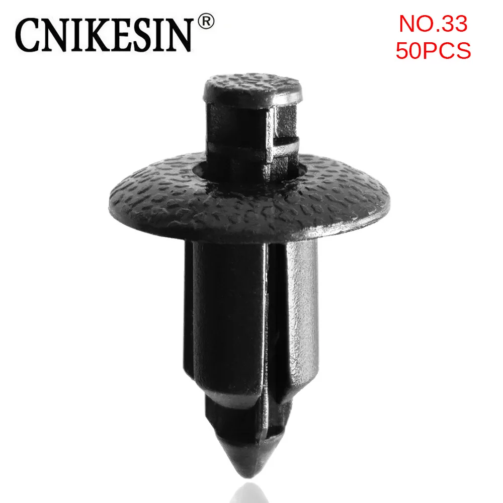 

CNIKESIN #33 50PCS 8mm Push Type Rivet Fixing Clips Auto Inner Village Board Fender Plastic Fastener Clip Universal Car Fastener