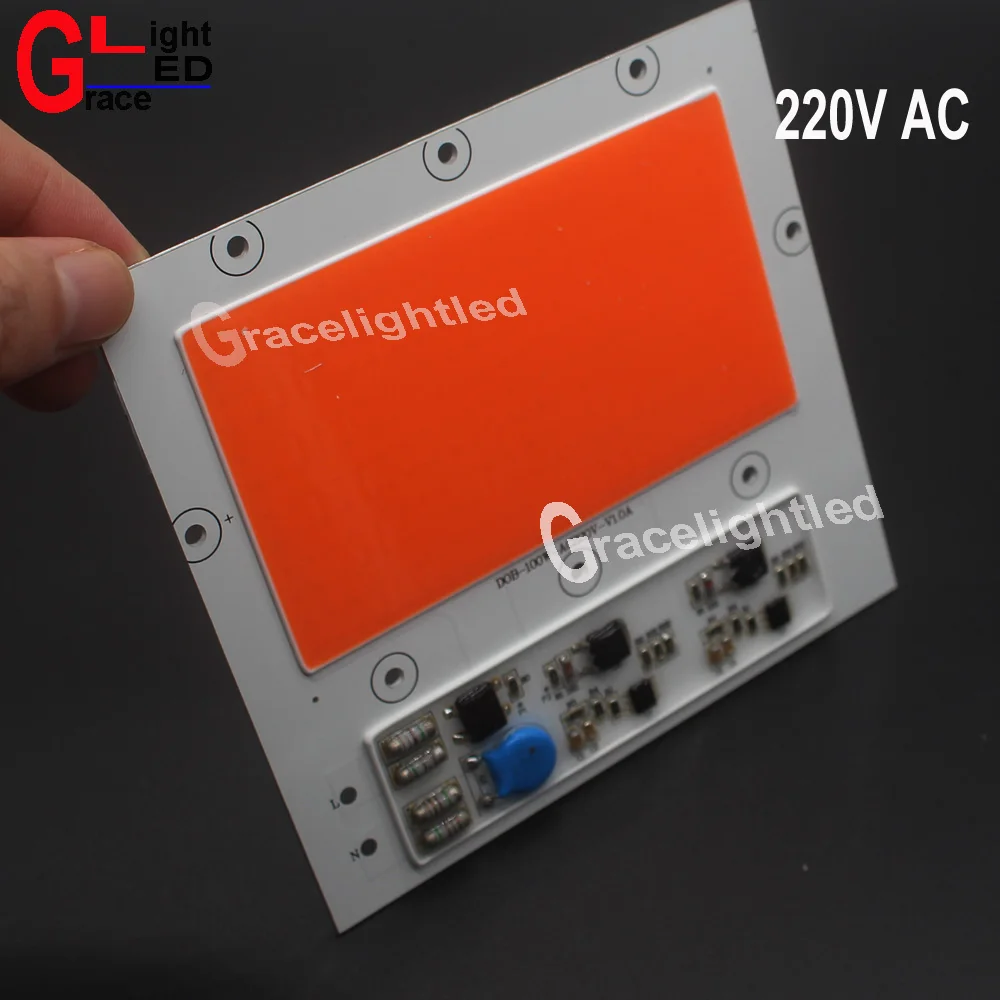 5 шт. Новый 100 Вт 380NM 840NM полный спектр СИД COB чип интегрированный умный IC драйвер 220В