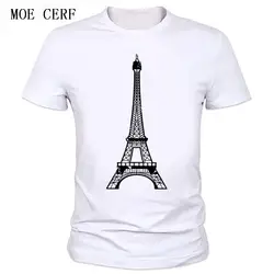 Париж Эйфелева башня печати Футболка бренда летние мужские футболки короткий рукав Футболки Новый Модная футболка для мужчин B-84