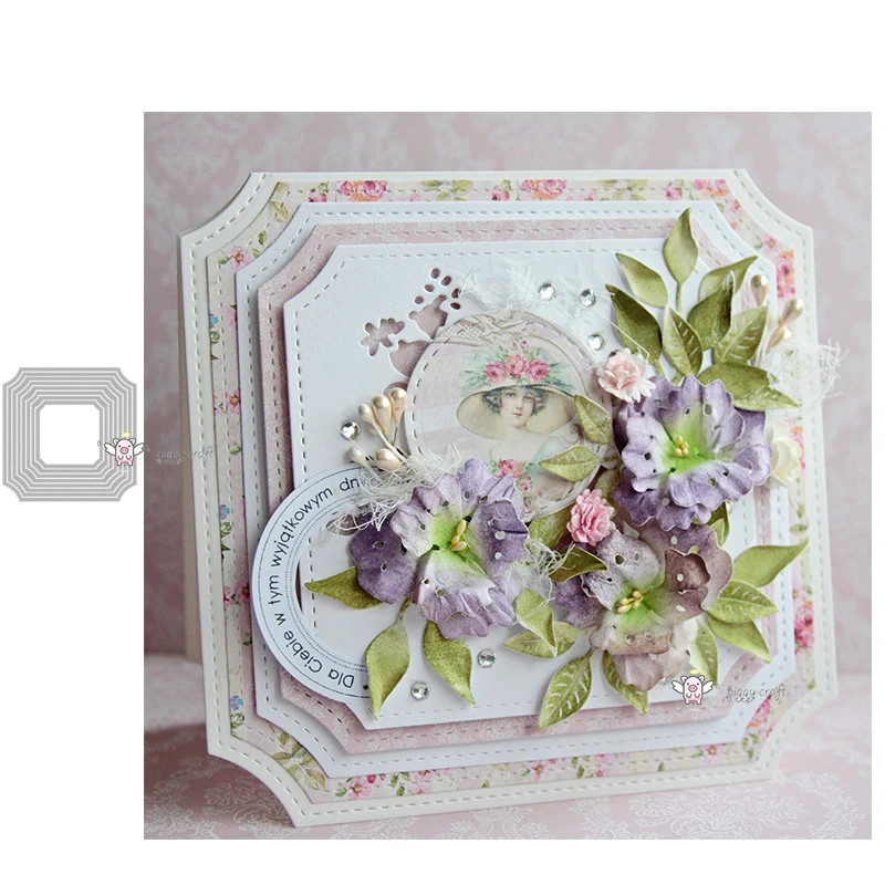 

Mmao Crafts Metal Steel Cutting Dies New 8Pcs Irregular frame Stencil For DIY Scrapbooking Paper photo Cards Embossing Dies