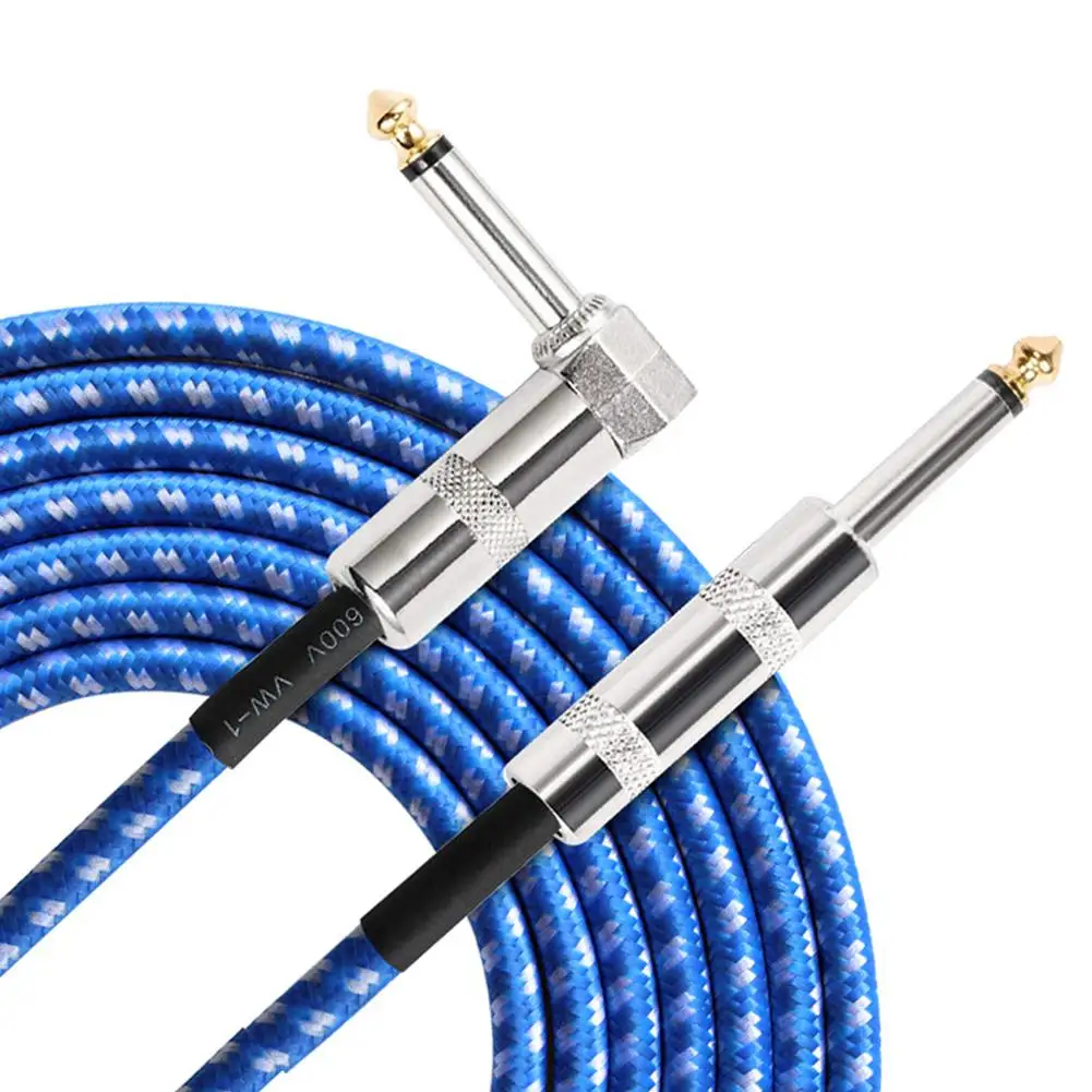 

3M Instrument Cable for Electric Guitar Straight to Right Angle TS Male 1/4" 6.35mm Plug Guitar Connector Audio Cable