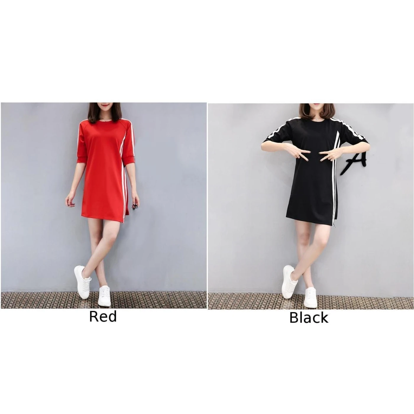 Womens Dress Ladies Party Summer Half sleeves A line Fashion Cocktail Round neck Casual Holiday Patchwork Mini