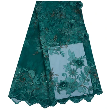 

New arrive Pretty african lace fabric with Beaded embroidery French tulle lace fabric A1102