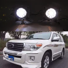 Автомобильный мигающий 2 шт. для Toyota Land Cruiser FJ200 LC200 2012 2013 Автомобильный светодиодный DRL дневные ходовые огни противотуманные фары