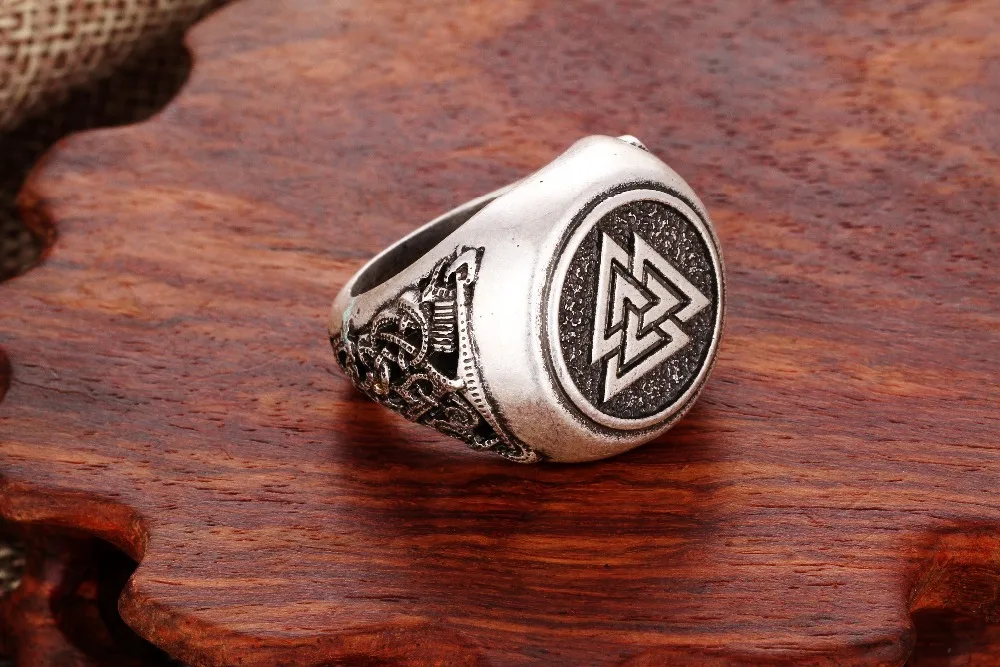 Valknut Odin/'s Ring symber Triskele Anneau Noir Thor Marteau Viking Bijoux