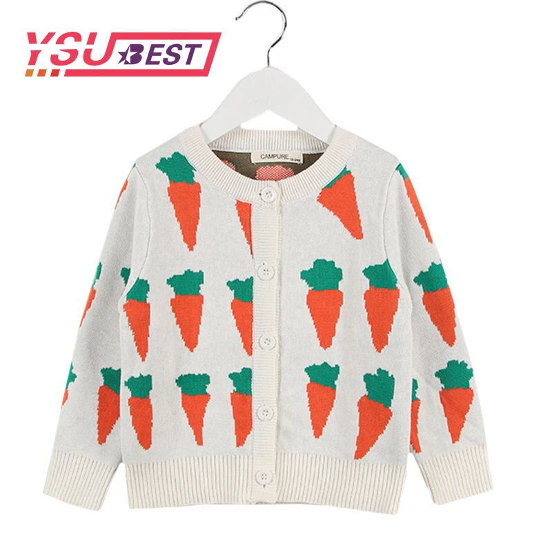 

2019 New Cardigan Girl Kids Children's Sweater Cute Carrot Cardigan Casual Knit Wear Baby Clothes Autumn Winter Girls Boys Coats