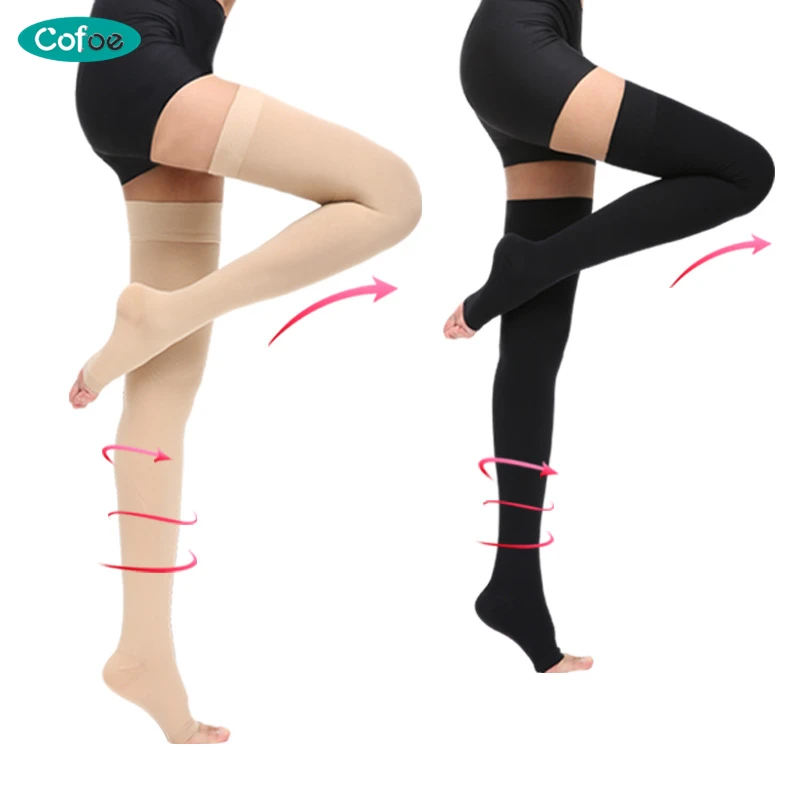 

Cofoe Compression Stockings Varicose Veins 34-46mmHg Pressure Level 3 Adults mid-Calf length Medical elastic Sock Antithrombotic