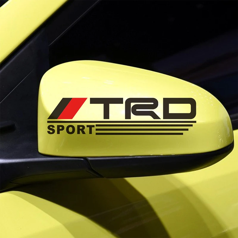 2 шт. стайлинга автомобилей Логотип TRD Зеркало заднего вида светоотражающие