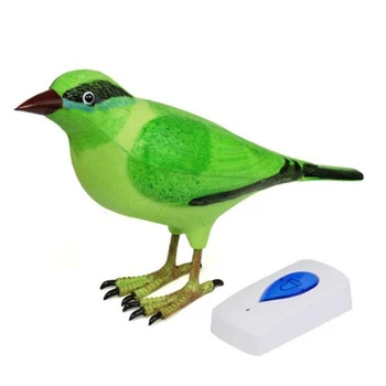 

1pc New Unique Design Wireless Digital Jingle Bell Clear Simulation Bird Sound Home Green Remote Control Chime Doorbell