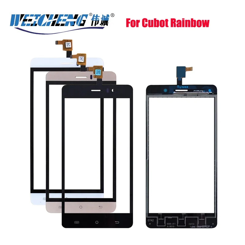 

WEICHENG Black/White/Gold 5 inch For Cubot Rainbow Touch Screen Digitizer Panel for rainbow touch