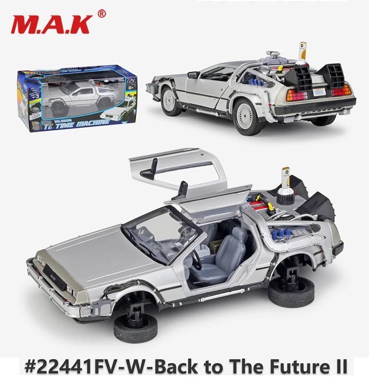 Kopen Metalen legering model auto speelgoed 124 schaal diecast auto oart 1 2 3 tijd machine DeLorean DMC 12 model welly terug naar de toekomst auto