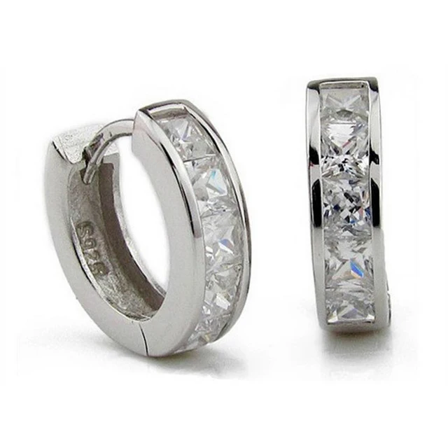 2017 New Arrival 925 Sterling Silver Jewelry Men Earrings Hoop 2017 New Arrival 925 Sterling Silver Jewelry Men Earrings Hoop For Man Women Swiss Cz Diamond Huggie Earring Brincos