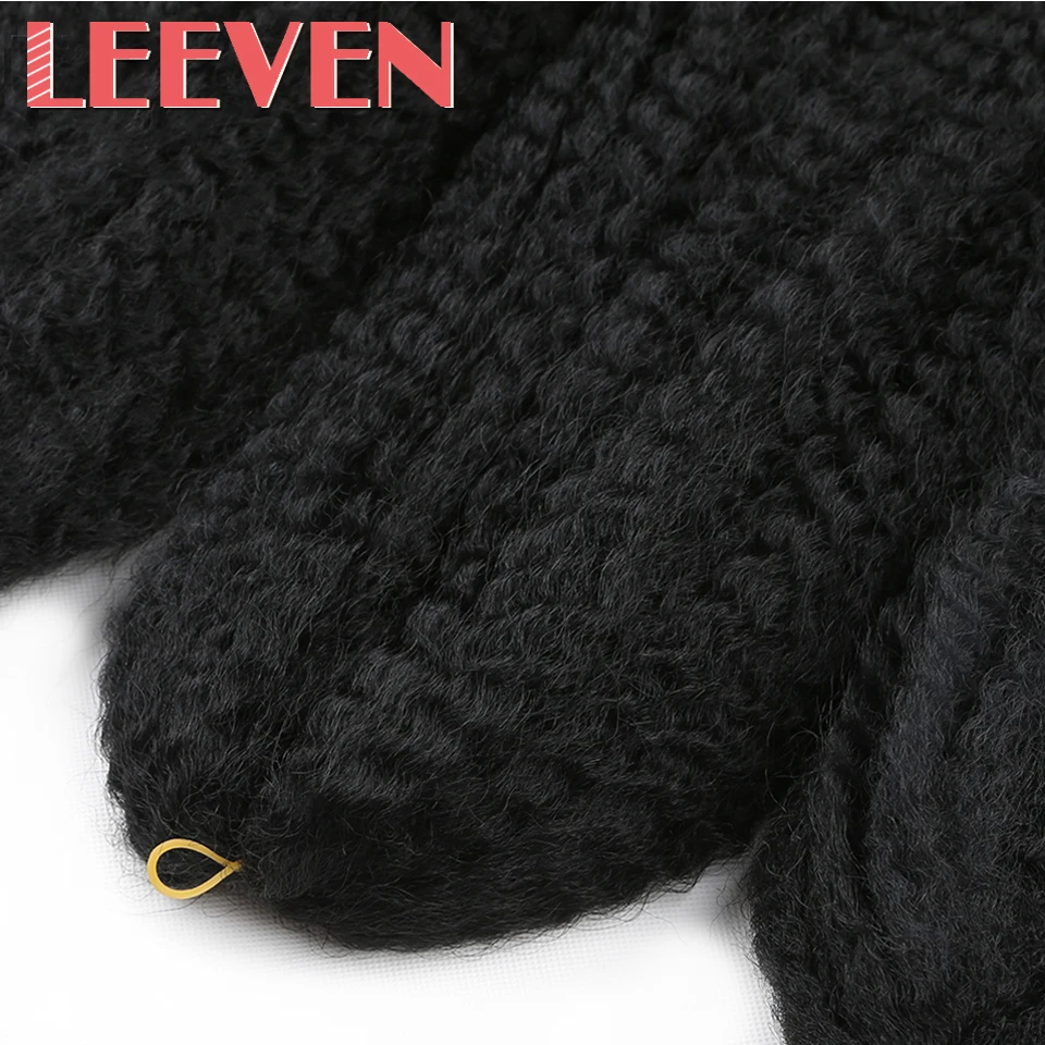 Leeven, 18 дюймов, вязанные косички Marly, черные волосы, мягкие, афро, твист, синтетические косички для наращивания волос, высокотемпературное волокно для женщин