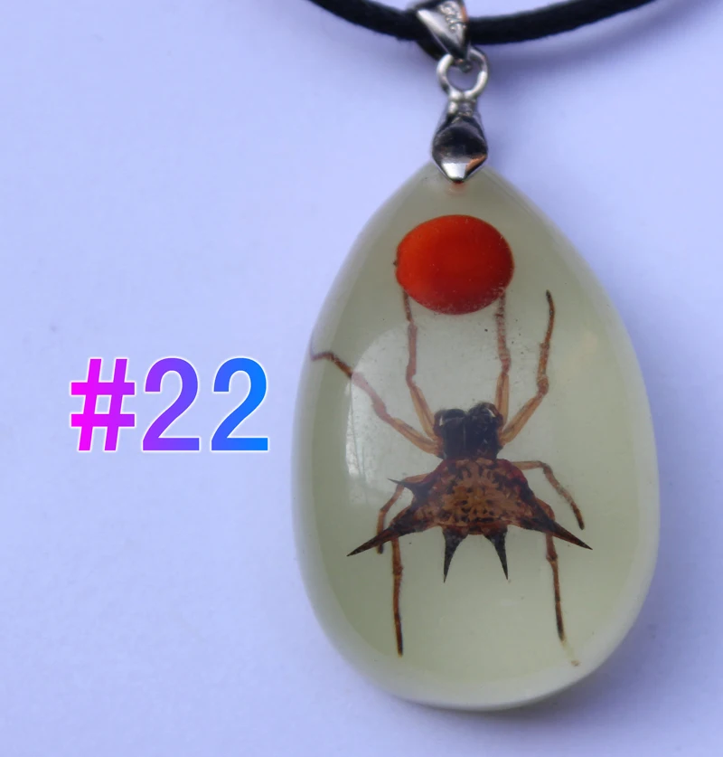 #22 Insect Necklace Transparent Artificial Amber Scorpion Pendant with Rope Chain 22&quot More styles Selectable | Украшения и