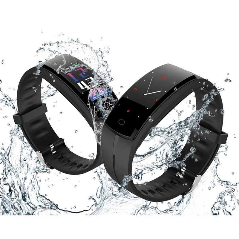 

QS100 Smart Watch Fashion Fitness Tracker Screen Led Watch Men Heart Rate Monitor Blood Pressure Measure Watch with Pedometer
