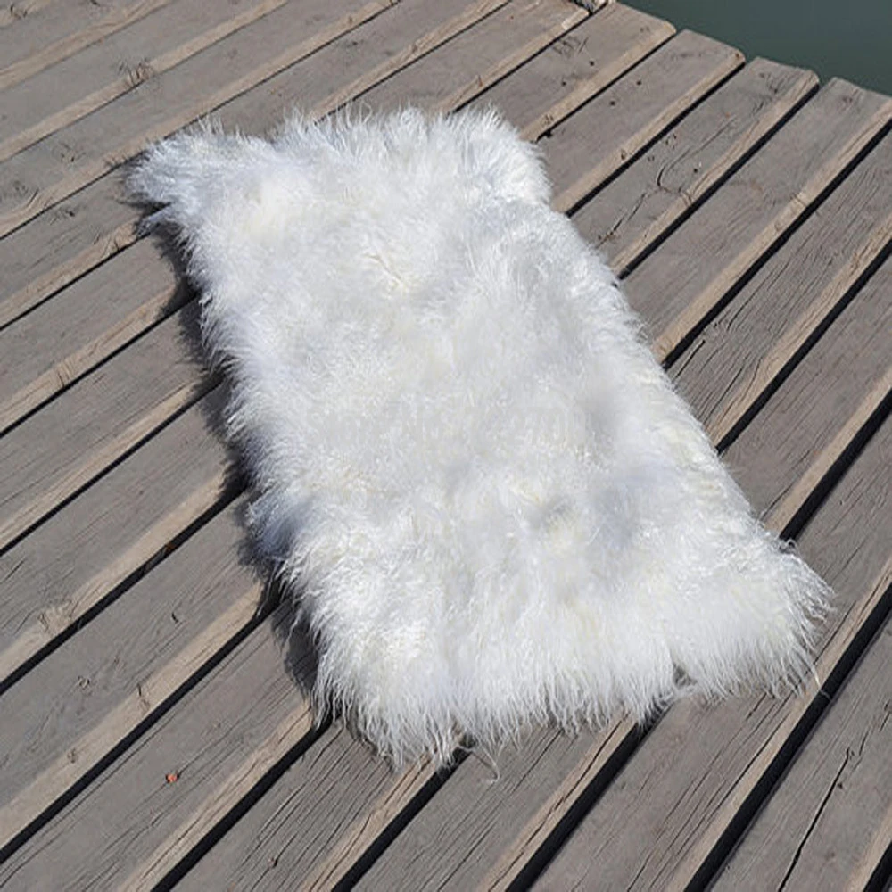 2018 Mongolian Fur Rug Plate White Real Fur Blanket For Bed Floor