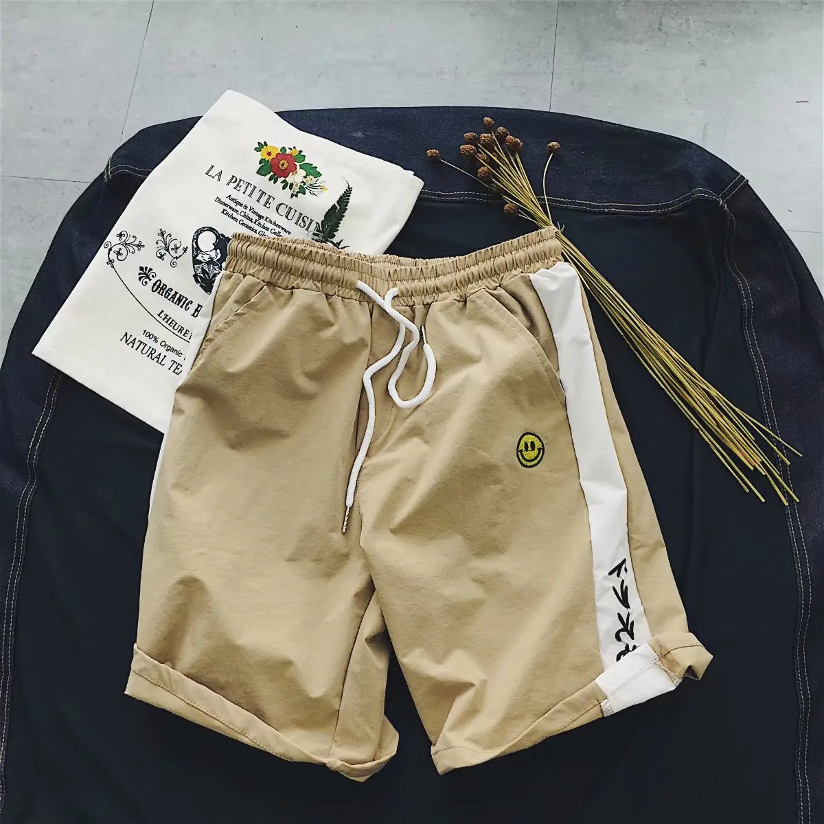 Men's Shorts Summer Solid Overalls Striped Sports Pocket Fashion New Male Soft Cool Loose Outdoor Streetwear