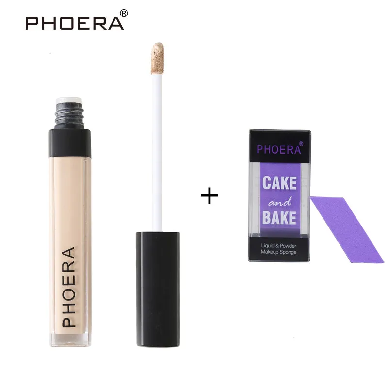 

PHOERA Repair Complexion Concealer Foundation Full Cover Base Primer Cosmetic Liquid Foundation Silky Long Lasting Maquiagem