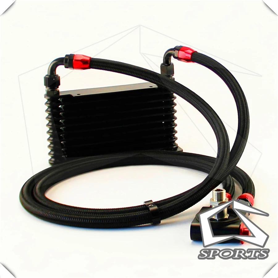 10 Rows 32MM 10AN Universal Engine Oil Cooler+Thermostat Sandwich Plate | Автомобили и мотоциклы