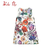 Детские Платья с цветочным рисунком для девочек, весенние дизайнерские вечерние платья для маленьких девочек, элегантное белое платье без рукавов для маленьких детей, одежда