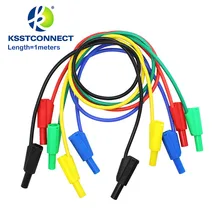 Tl401 5 шт. 1.0 метра высокое качество 13awg Гибкая силиконовая Тесты приводит 4 мм Детская безопасность окутана stackable вилка типа банан