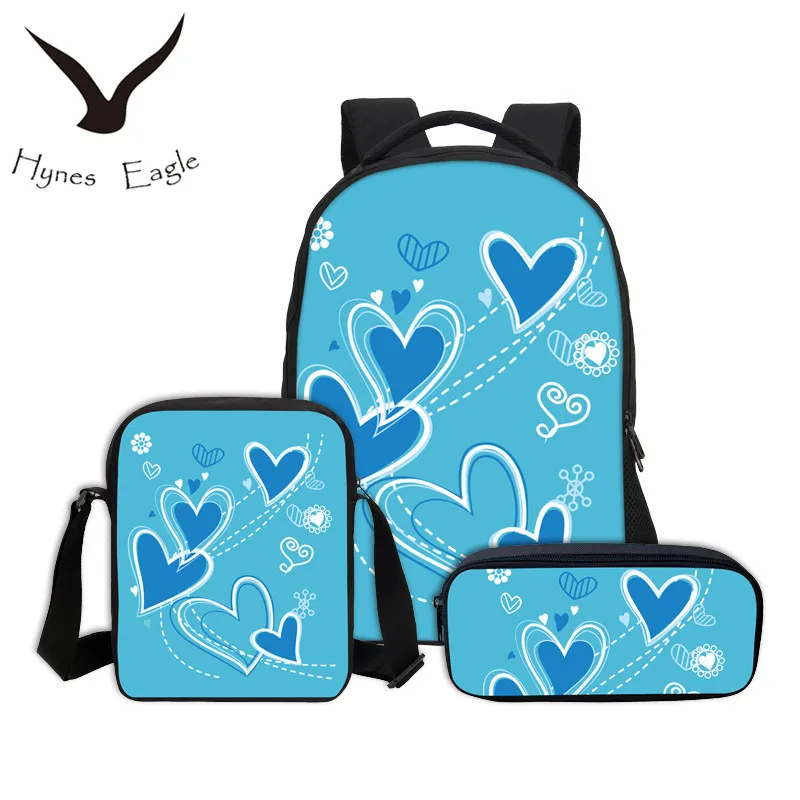

Hynes Eagle Love Combination Packages 3D Print Chirldren School Backpacks Canvas Pencil Bag Crossbody Bags Mochila Shoulder Bag