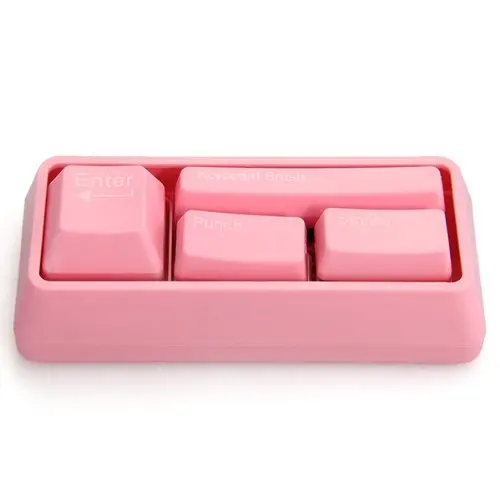 

Affordable Desk Stationery Set Stapler Brush Hole Punch Clip Dispenser Pink