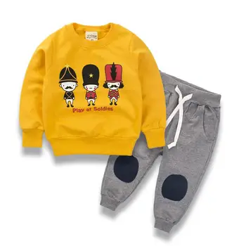 

2018 Spring Autumn Baby Boys Girls Clothes Sets Fashion Cartoon Doll Kids Sweatshirts + Cotton Pants 2pcs Children Clothing Sets