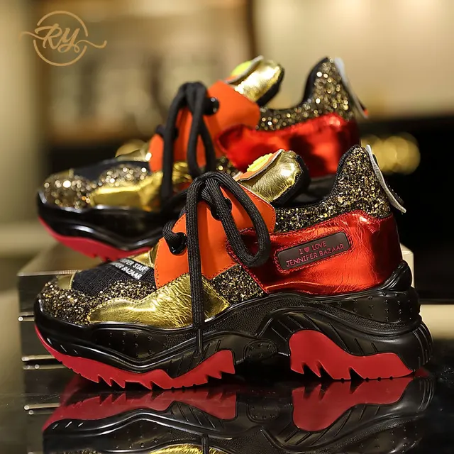 US $78.29 RYRELAA women sneakers Genuine Leather women designer sneakers women 2018 summer new fashion platf