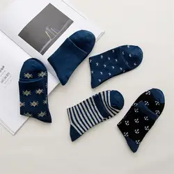 Модные для мужчин Хлопковые носки красочные Dot Полосатый Длинные Веселые носки забавные HY64