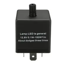 3 סיכות מכונית אופנוע LED הסוטה ממסר 12V אוניברסלי אלקטרוני מתכוונן Freauency LED להפוך אות אור נצנץ נצנץ ממסר(China)