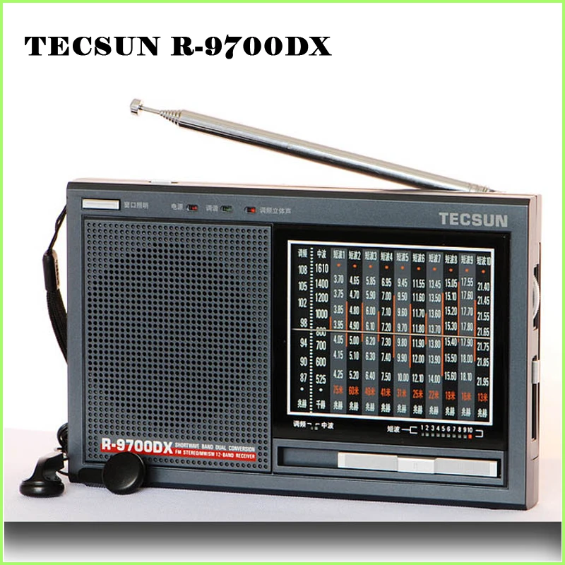 

TECSUN R-9700DX Original Guarantee SW/MW High Sensitivity World Band Radio Receiver With Speaker Free Shipping