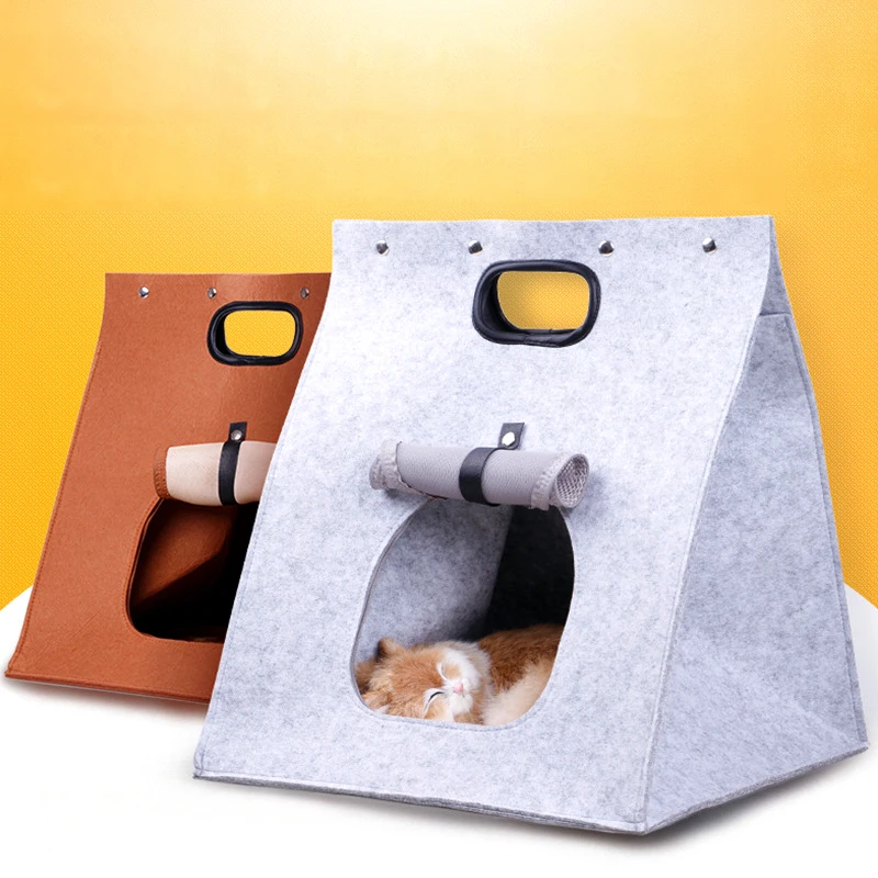 

Rabbit Convenient Portable Cat Dog Bed Luxury Non-woven Felt Creative Pet House Removable Washable Foldable Breathable Cat Bag