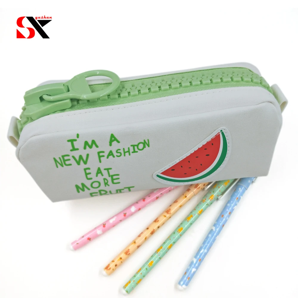 Big zipper Fruit pencil case Canvas school pencil bag Stationery Storage large bag pen box Office supplies gift bags Big zipper Fruit pencil case Canvas school pencil bag Stationery Storage large bag pen box Office supplies gift bags