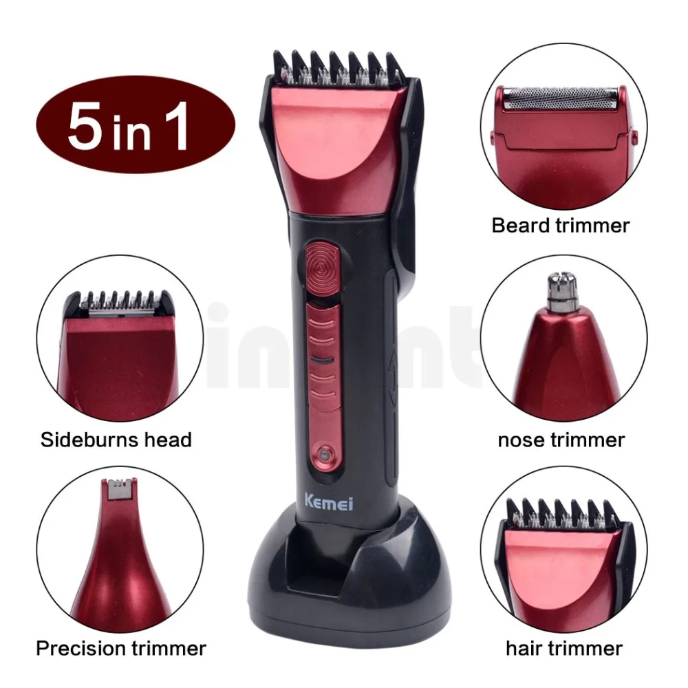 Kemei 5 in 1 Washable Electric Shaver Razor font b Trimmer b font Multifunctional Hair Clipper