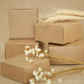 

New 500pcs 75x75x30mm kraft color plane box for stock to spain use for wedding /paty gift candy box