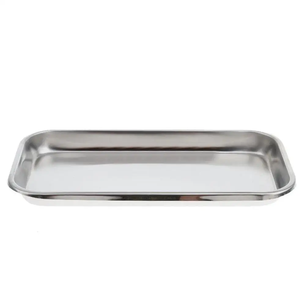 1PC 12cm x 22.5cm Stainless Steel Dental Holder Plate Dish Dentistry Instrument Lab Surgical Tray Equipment Tray Medical Alcohol