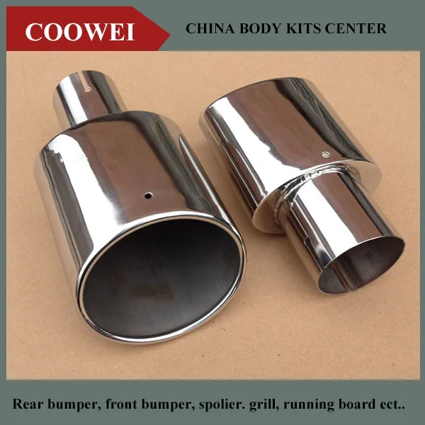 

Newest! Stainless steel Universal Exhaust End Tips Universal Silver Exhaust pipe For BMW Audi VW Toyota