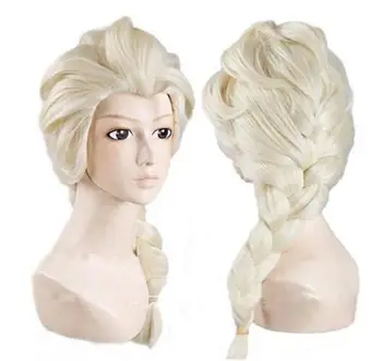 

YU Frozen Elsa Princess Cosplay wig Long Weaving Braid Light Blonde Wigs
