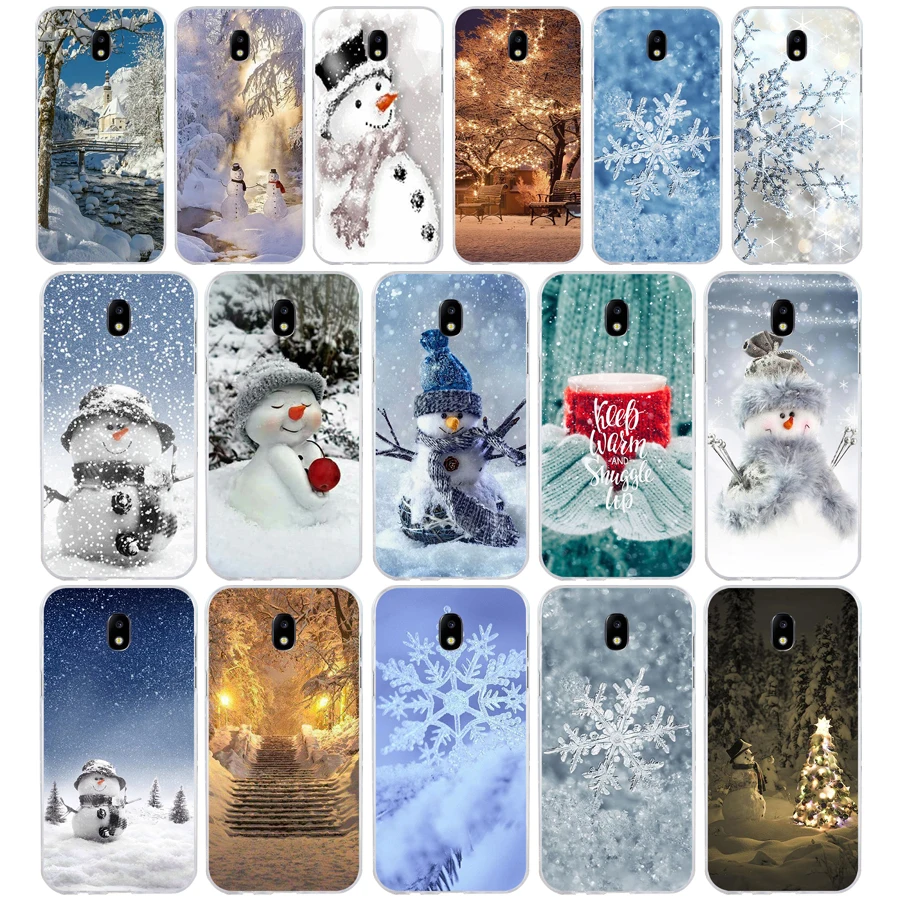

241H Animated Winter snowman snow Soft Silicone Tpu Cover phone Case for Samsung j3 j5 j7 2016 2017 a3 2016 a5 2017 a6 2018