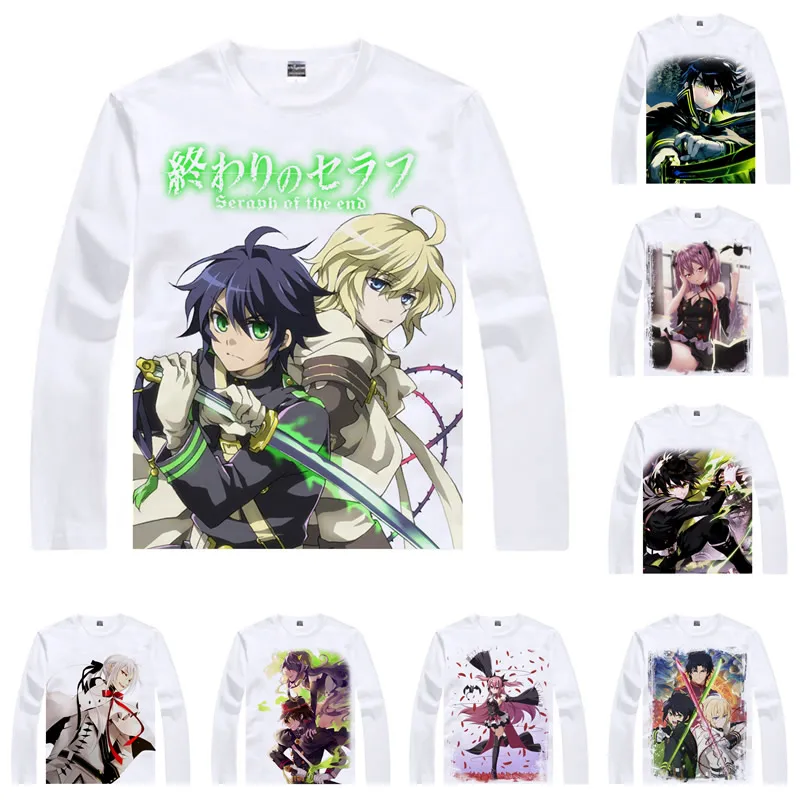 Coolprint аниме рубашка сераф из конца футболки Ichinose Guren Long Hyakuya Yuichiro Krul Tepes мотивация