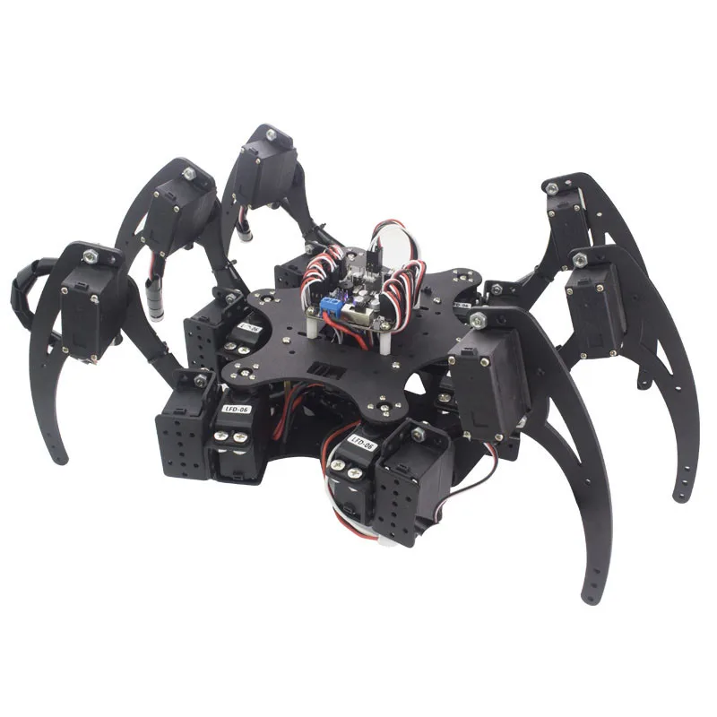 DIY 18DOF паук машина рамка Комплект 3 мм алюминиевый сплав шесть футов шестиногий робот(без сервопривода) Пульт дистанционного управления робот игрушка